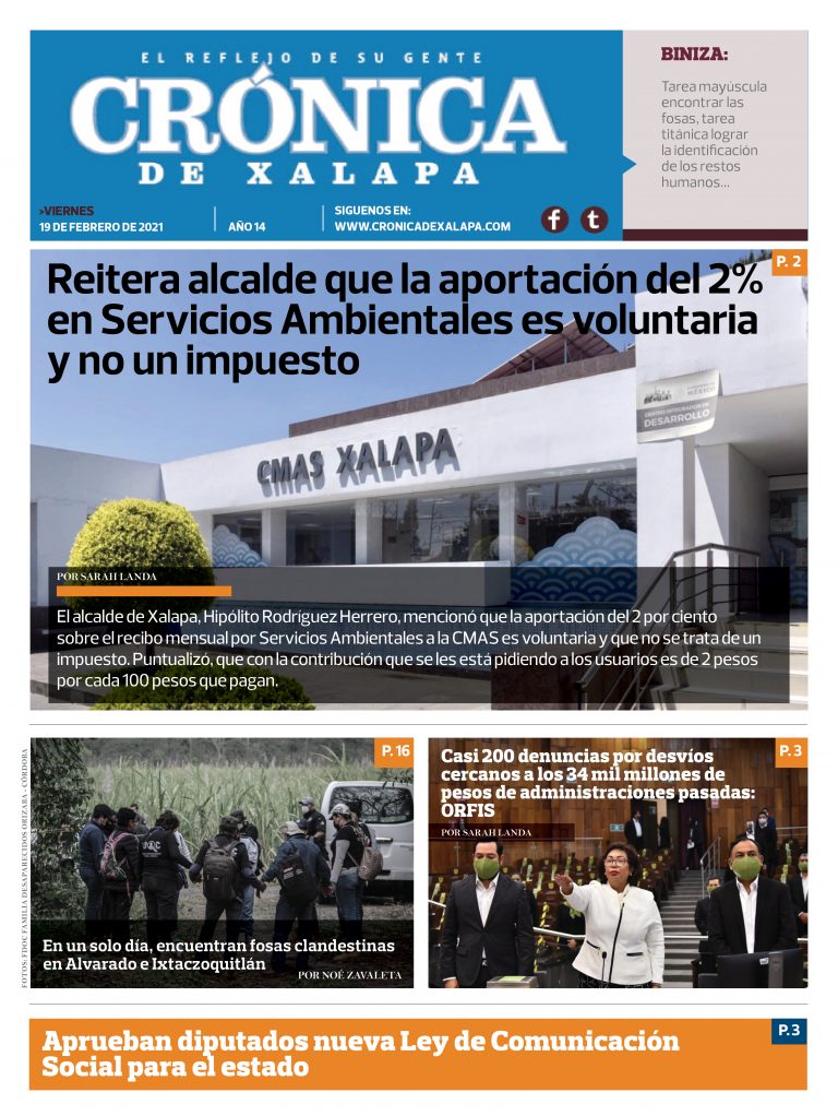 Crónica de Xalapa – Edición 19 de febrero de 2021